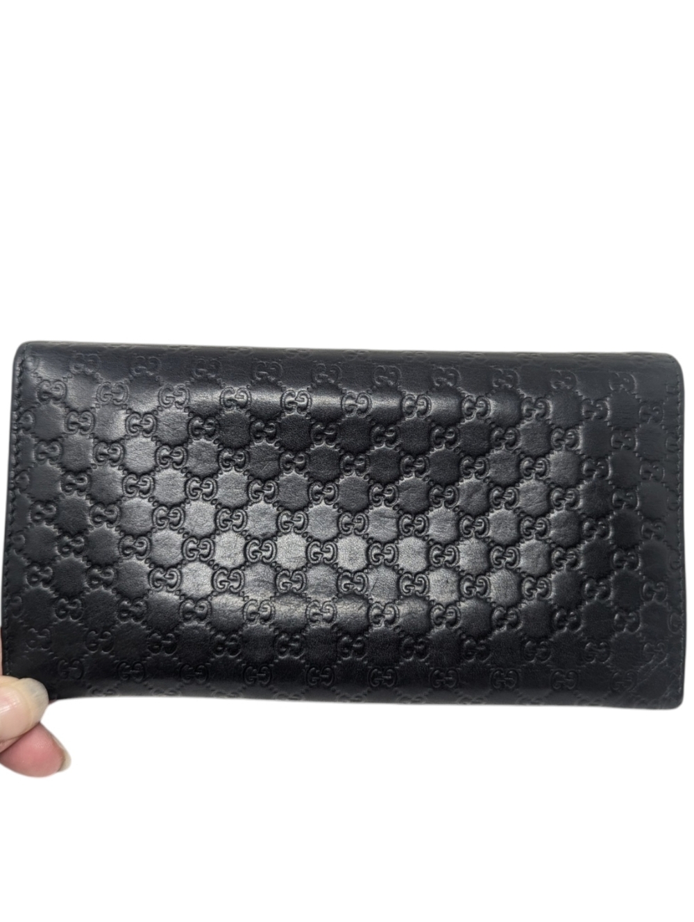 Gucci Guccisima Interlocking GG Monogram Black Leather Continental Wallet - Picture 5 of 13